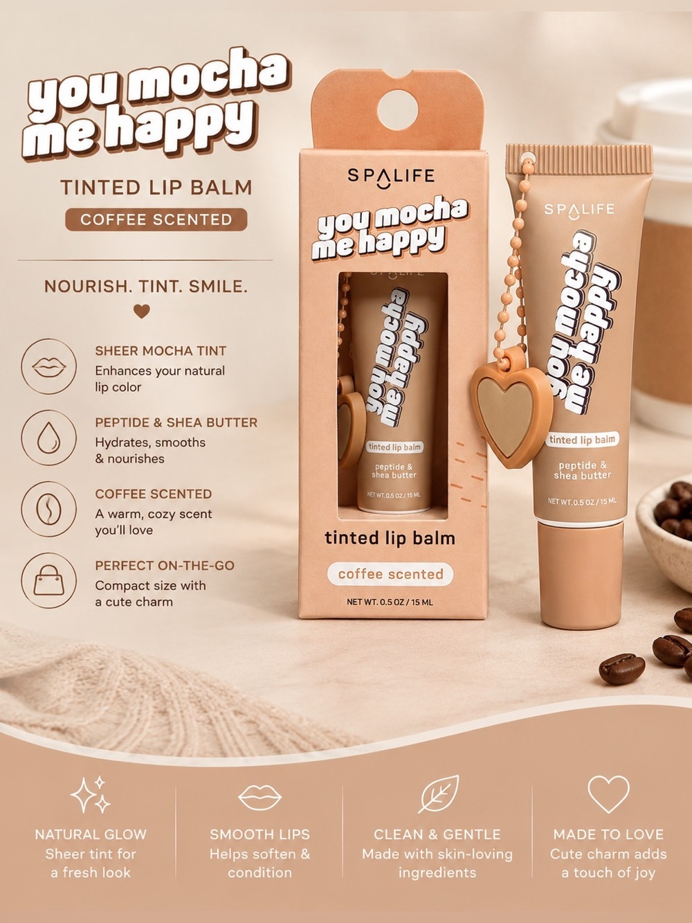 Alife U Mocha Me Happy Tinted Lip Balm Mocha Brown - OS